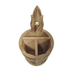 Przybornik drewniany na sztućce